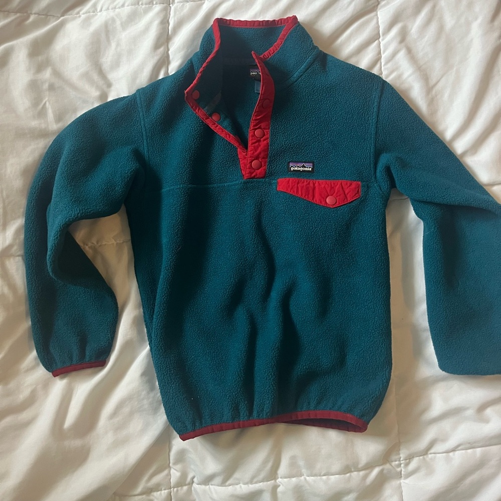 Patagonia kids Sweater in Teal and Red